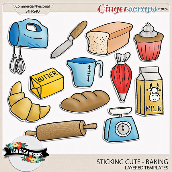 Sticking Cute {Baking} - CU/PU Layered Templates by Lisa Rosa Designs
