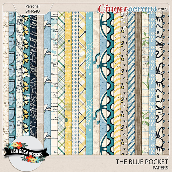 The Blue Pocket - Papers by Lisa Rosa Designs
