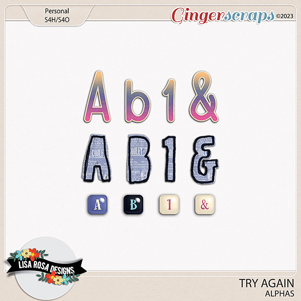 Try Again - Alphas by Lisa Rosa Designs