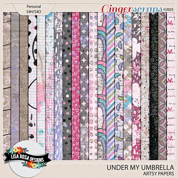 Under My Umbrella - Artsy Papers by Lisa Rosa Designs