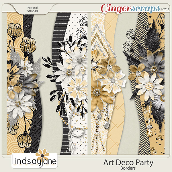 Art Deco Party Borders by Lindsay Jane