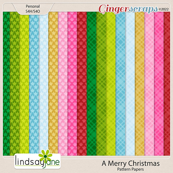 A Merry Christmas Pattern Papers by Lindsay Jane