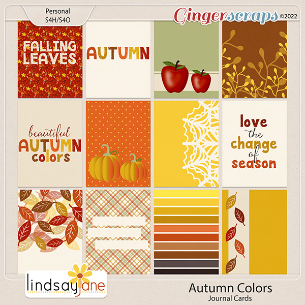 Autumn Colors Journal Cards by Lindsay Jane