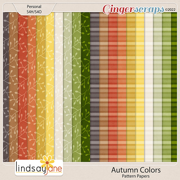 Autumn Colors Pattern Papers by Lindsay Jane