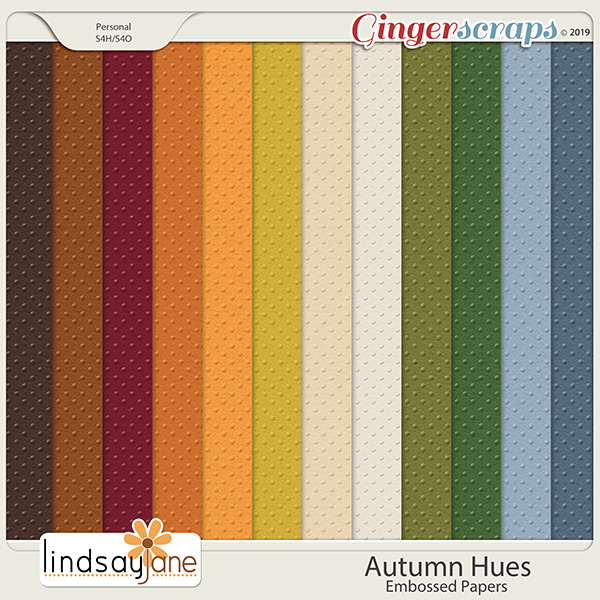 Autumn Hues Embossed Papers by Lindsay Jane