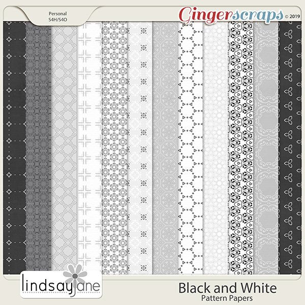 Black and White Pattern Papers by Lindsay Jane