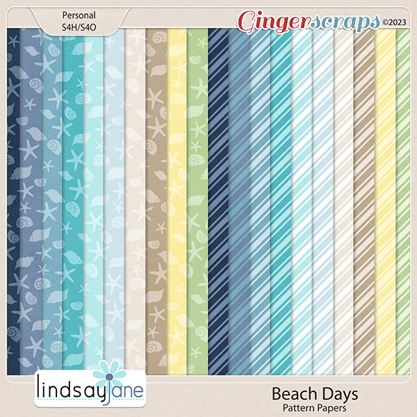 Beach Days Pattern Papers by Lindsay Jane