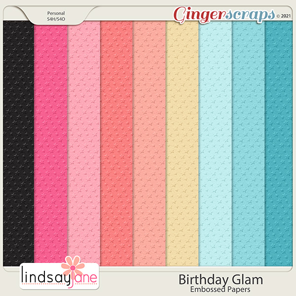 Birthday Glam Embossed Papers by Lindsay Jane