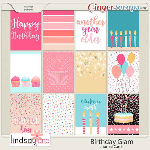 Birthday Glam Journal Cards by Lindsay Jane