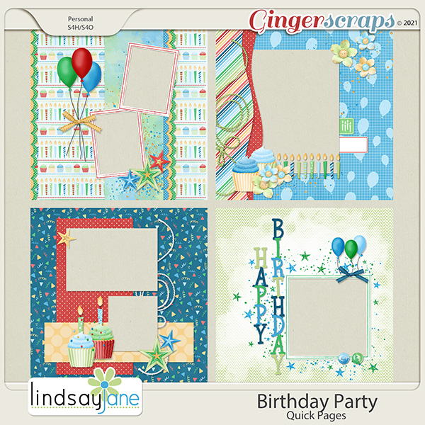 Birthday Party Quick Pages by Lindsay Jane
