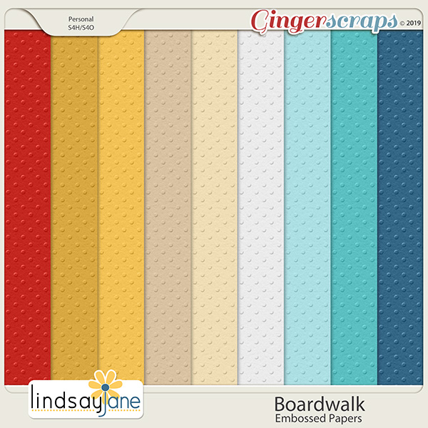 Boardwalk Embossed Papers by Lindsay Jane