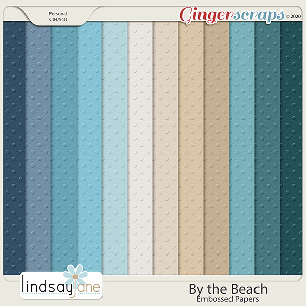 By The Beach Embossed Papers by Lindsay Jane
