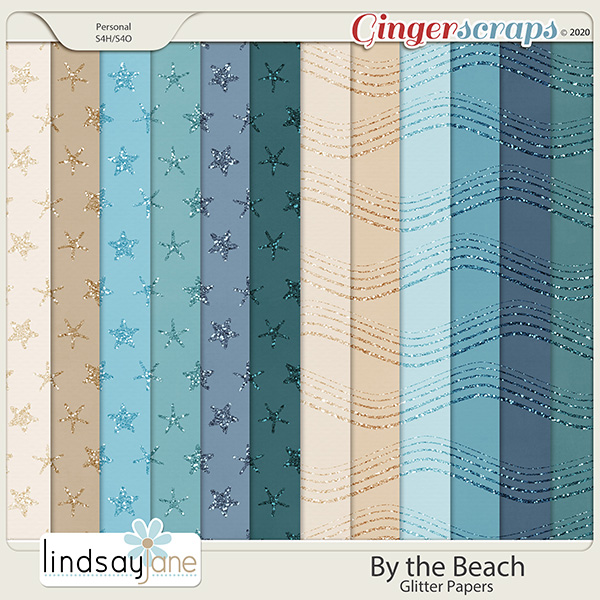 By The Beach Glitter Papers by Lindsay Jane