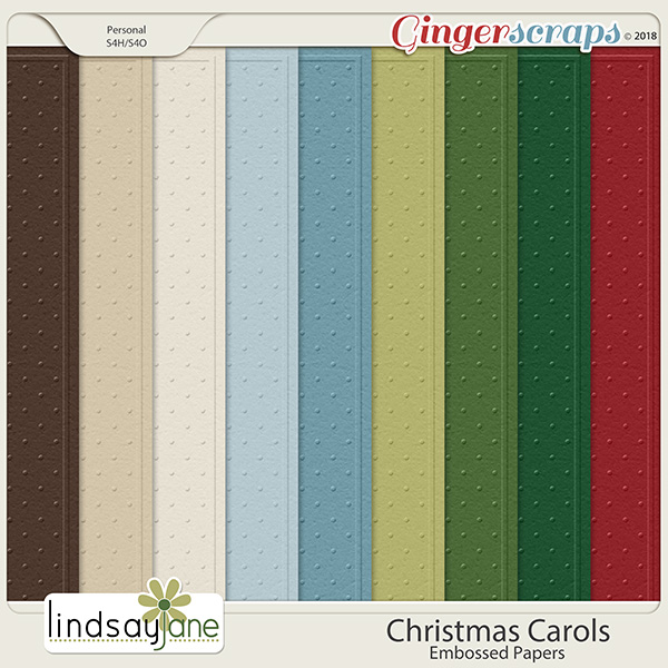 Christmas Carols Embossed Papers by Lindsay Jane