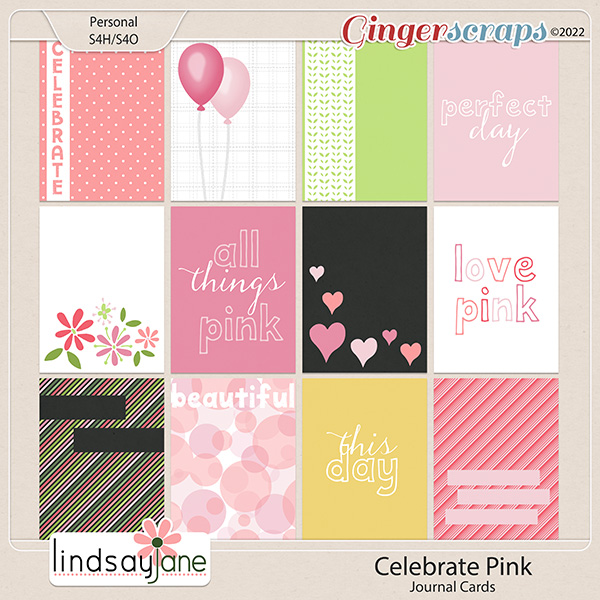 Celebrate Pink Journal Cards by Lindsay Jane