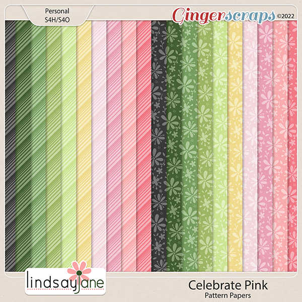 Celebrate Pink Pattern Papers by Lindsay Jane