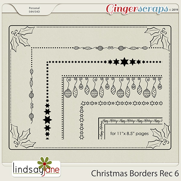 Christmas Borders Rec 6 by Lindsay Jane