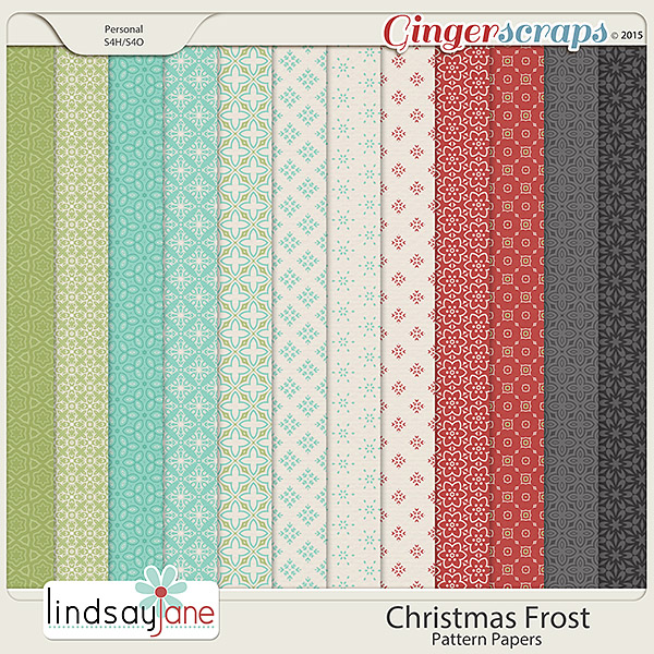 Christmas Frost Pattern Papers by Lindsay Jane