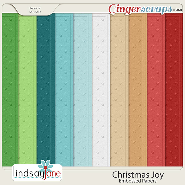 Christmas Joy Embossed Papers by Lindsay Jane