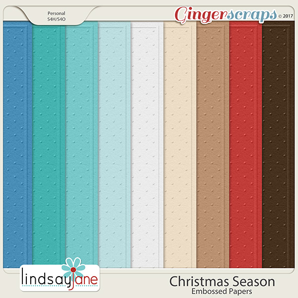 Christmas Season Embossed Papers by Lindsay Jane