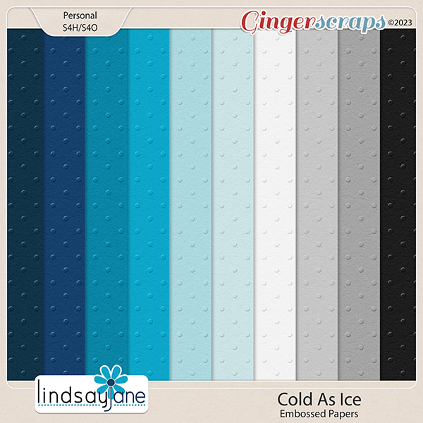 Cold As Ice Embossed Papers by Lindsay Jane