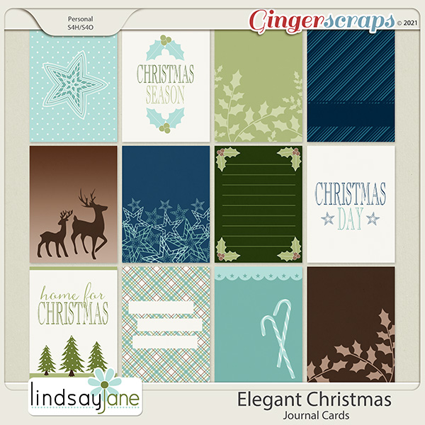 Elegant Christmas Journal Cards by Lindsay Jane