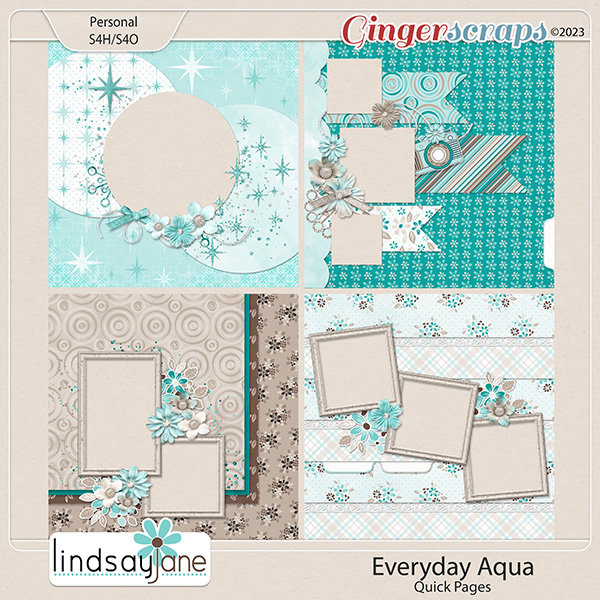 Everyday Aqua Quick Pages by Lindsay Jane