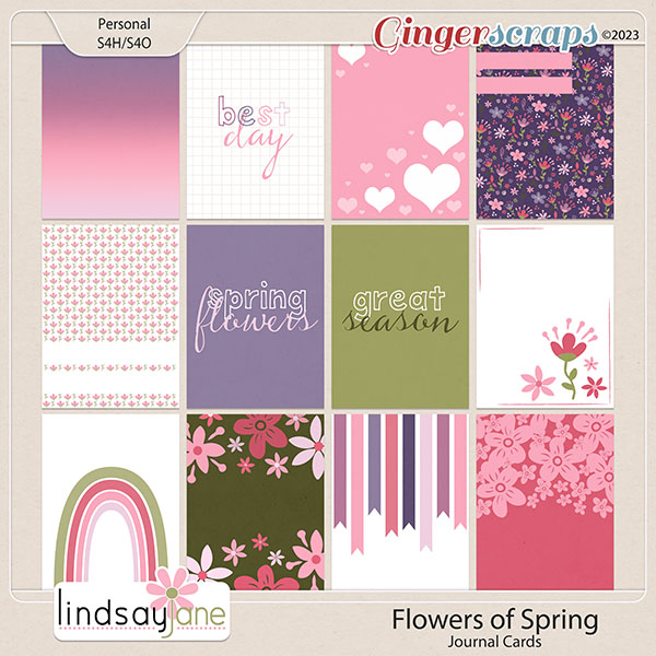 Flowers of Spring Journal Cards by Lindsay Jane
