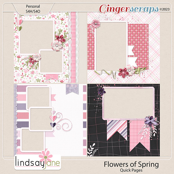 Flowers of Spring Quick Pages by Lindsay Jane