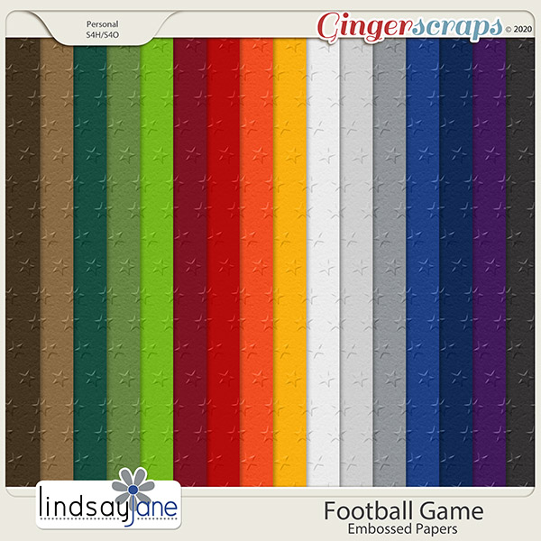 Football Game Embossed Papers by Lindsay Jane