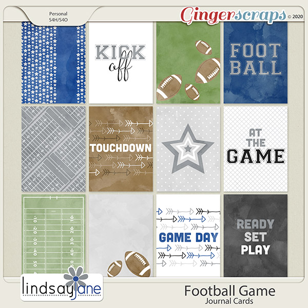 Football Game Journal Cards by Lindsay Jane