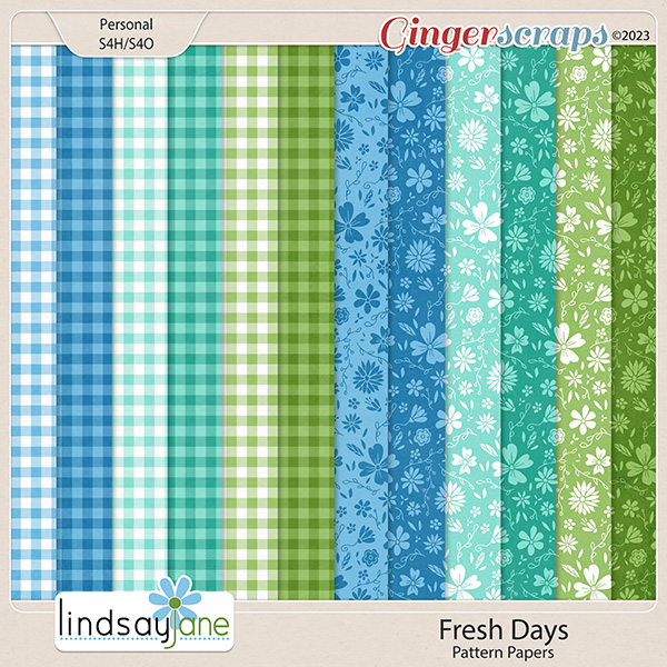 Fresh Days Pattern Papers by Lindsay Jane
