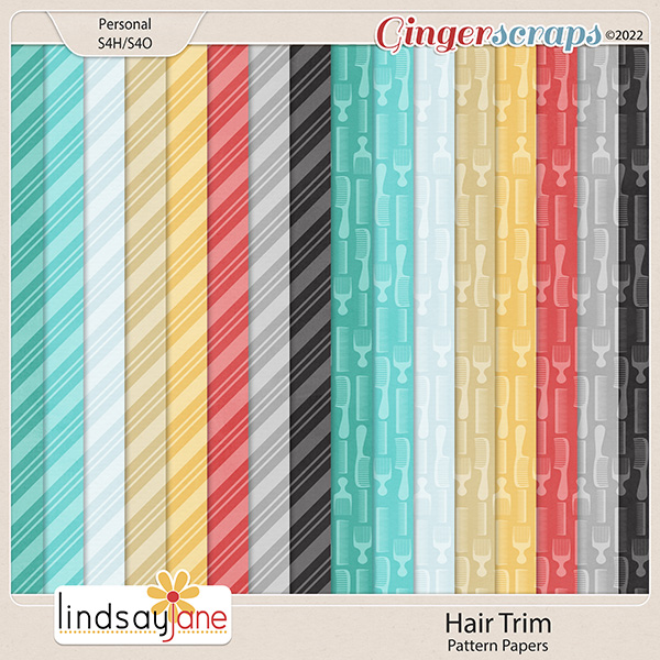 Hair Trim Pattern Papers by Lindsay Jane