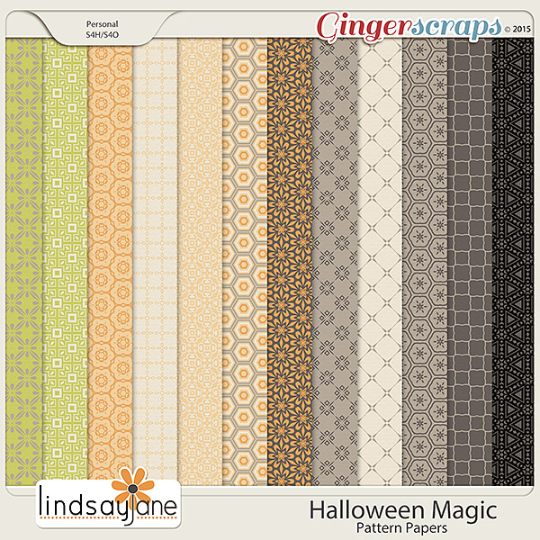 Halloween Magic Pattern Papers by Lindsay Jane