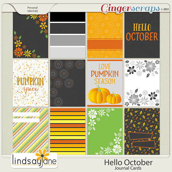 Hello October Journal Cards by Lindsay Jane