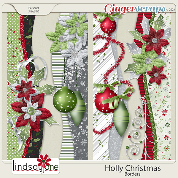 Holly Christmas Borders by Lindsay Jane