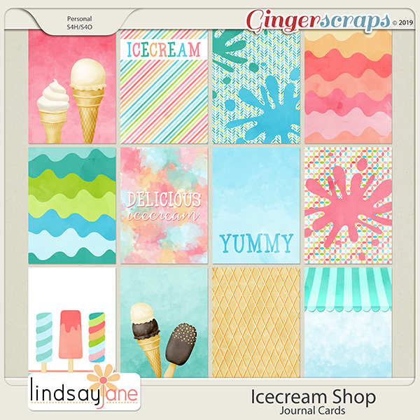 Icecream Shop Journal Cards by Lindsay Jane