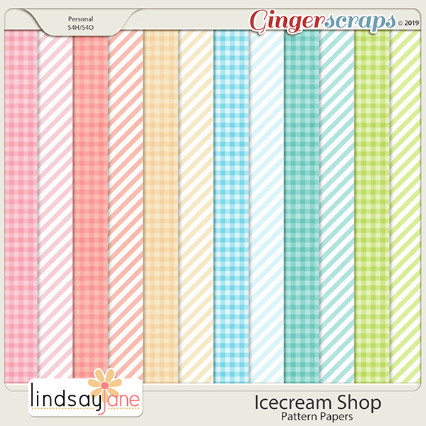 Icecream Shop Pattern Papers by Lindsay Jane