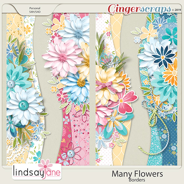 Many Flowers Borders by Lindsay Jane
