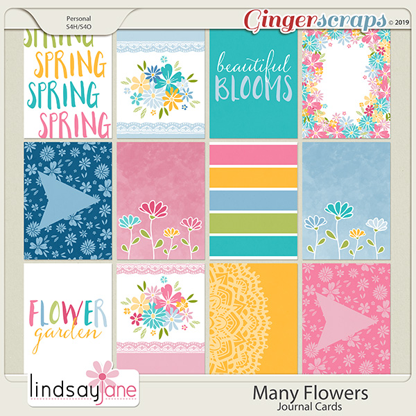 Many Flowers Journal Cards by Lindsay Jane