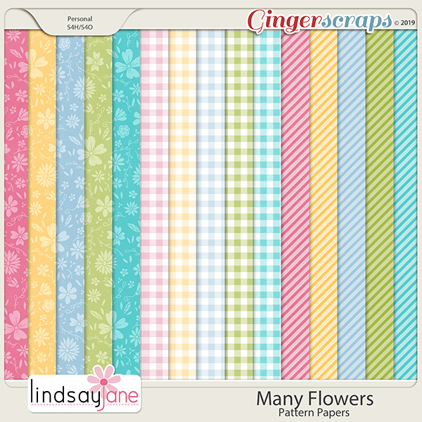 Many Flowers Pattern Papers by Lindsay Jane