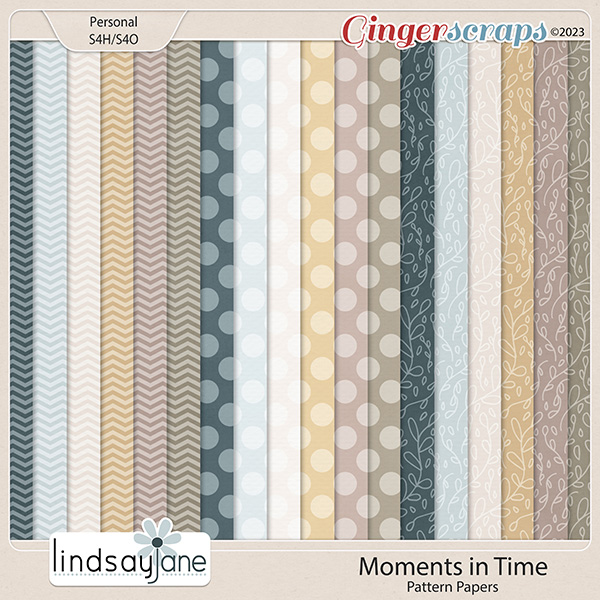 Moments in Time Pattern Papers by Lindsay Jane