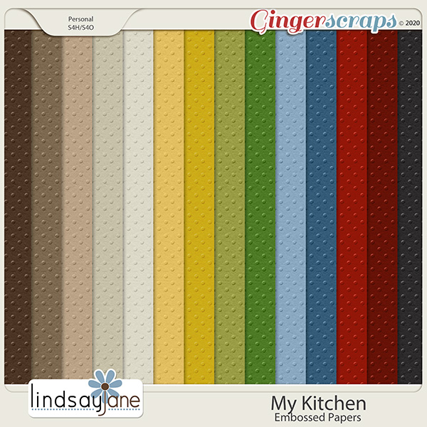 My Kitchen Embossed Papers by Lindsay Jane