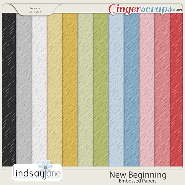 New Beginning Embossed Papers by Lindsay Jane