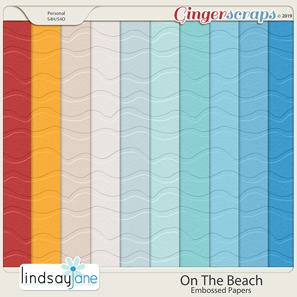 On The Beach Embossed Papers by Lindsay Jane