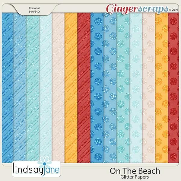 On The Beach Glitter Papers by Lindsay Jane