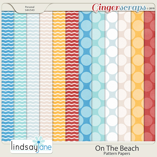 On The Beach Pattern Papers by Lindsay Jane