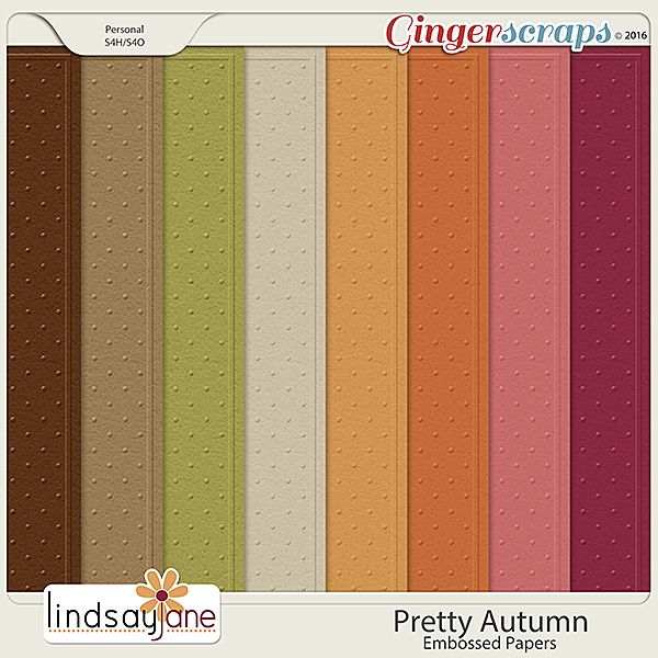 Pretty Autumn Embossed Papers by Lindsay Jane