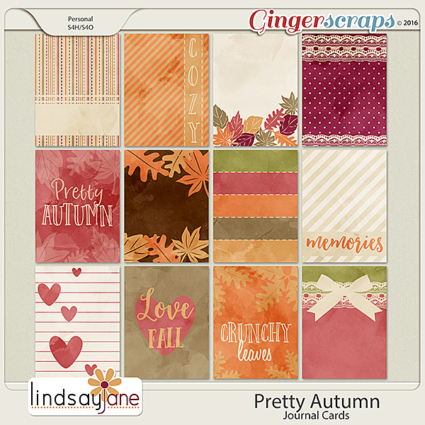 Pretty Autumn Journal Cards by Lindsay Jane