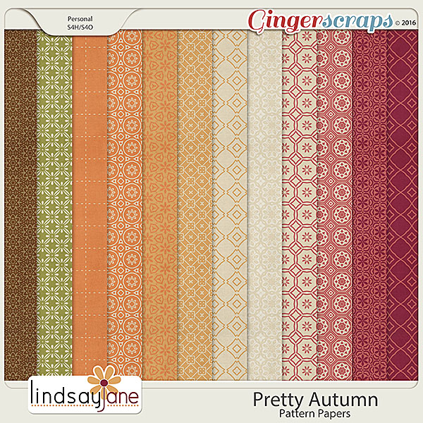 Pretty Autumn Pattern Papers by Lindsay Jane